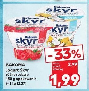 Jogurt malina Bakoma skyr promocja