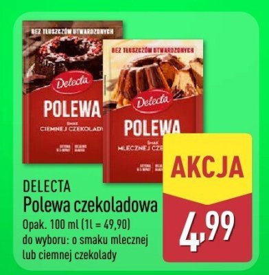 Polewa czekoladowa DELECTA promocja w Aldi