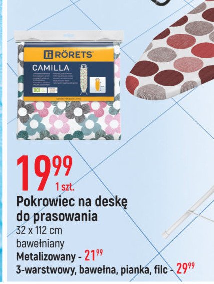 Pokrowiec na deskę camilla bawełniany 112 x 32 cm Rorets promocja