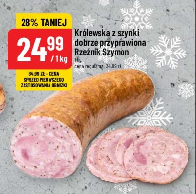 Kiełbasa królewska z szynki dobrze przyprawiona Rzeźnik szymon poleca promocja