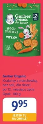 Krakersy z marchewką bez soli dla dzieci po 12 miesięcy życia Gerber Organic promocja w Drogerie DM