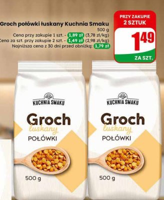 Groch półówki łuskany  promocja w Dino