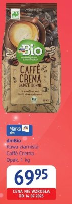 Kawa ziarnista dmBio Caffè Crema promocja w Drogerie DM