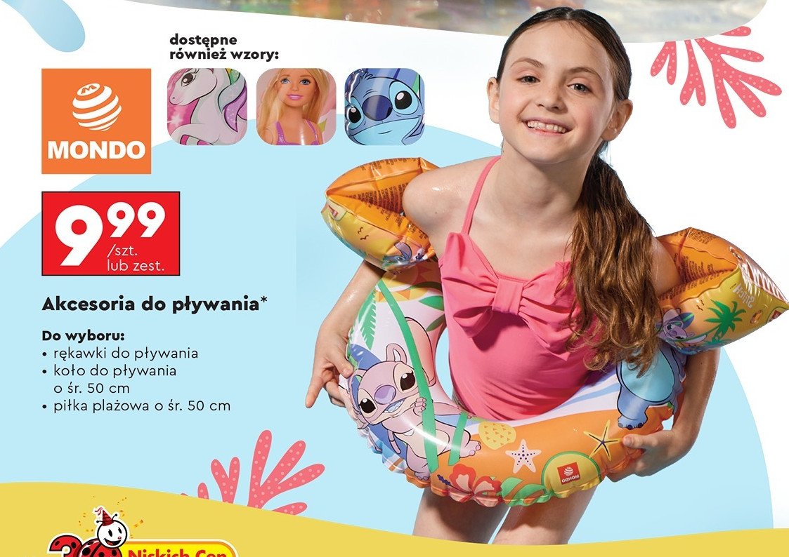 Rękawki do pływania barbie Mondo promocja w Biedronka