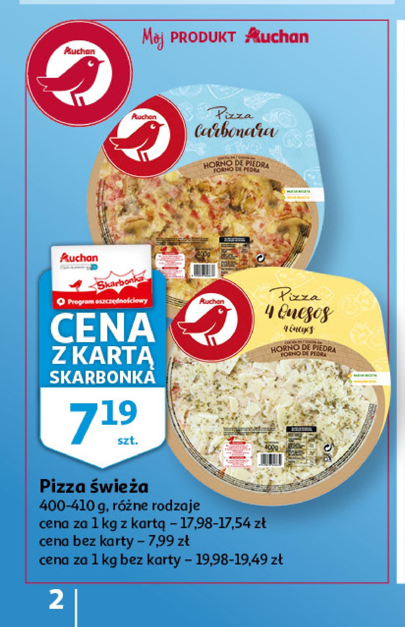 Pizza carbonara Auchan różnorodne (logo czerwone) promocja