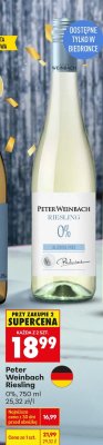 Wino Peter Weinbach Riesling 0%, 750 ml promocja w Biedronka