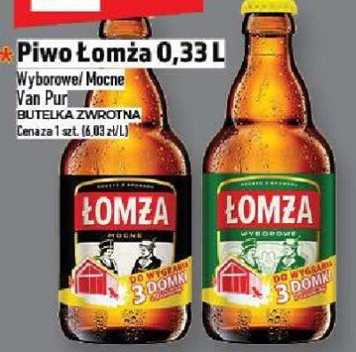 Piwo Łomża 0,33 L Wyborowe Mocne Van Pur promocja w TOPAZ