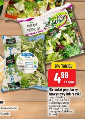 Mix sałat popularny, zmywislowy lub rzeski promocja w POLOmarket