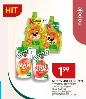 Mus Tymbark Kubuś wybrany asortyment Maspex promocja w Chata Polska