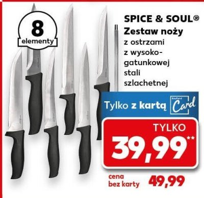 Zestaw noży z ostrzami z wysokogatunkowej stali szlachetnej 8 elementy promocja w Kaufland