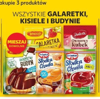 Galaretki, kisiele, budynie wszystkie rodzaje promocja w Kaufland