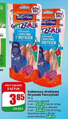 Kabanosy drobiowe Gryzzale  promocja w Dino