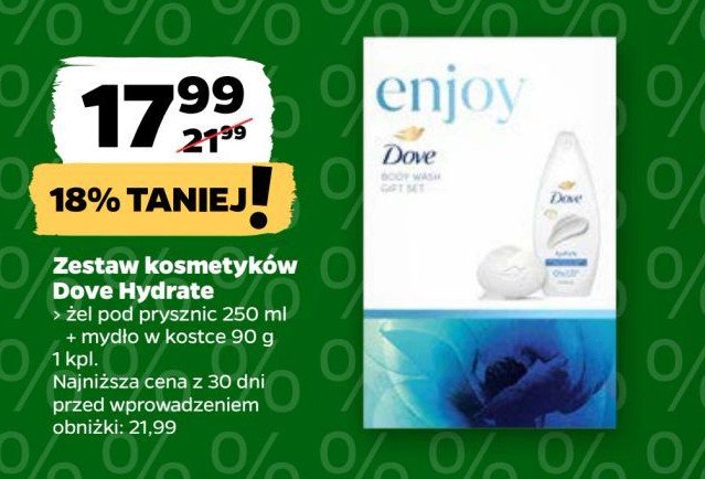 Zestaw w pudełku hydrate: żel pod prysznic + mydło Dove zestaw promocja