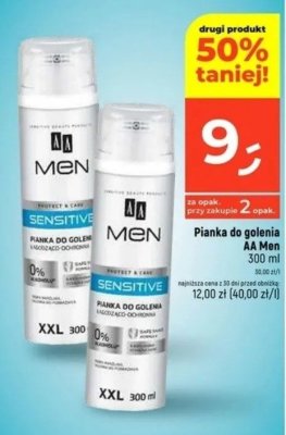 Pianka do golenia AA Men Sensitive promocja w Dealz