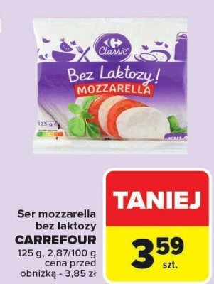 Ser mozzarella bez laktozy CARREFOUR promocja w Carrefour Market