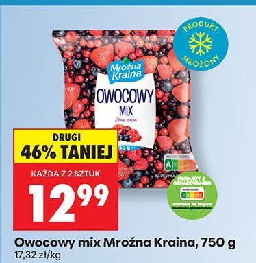 Owocowy mix Mroźna Kraina, 750 g promocja w Biedronka