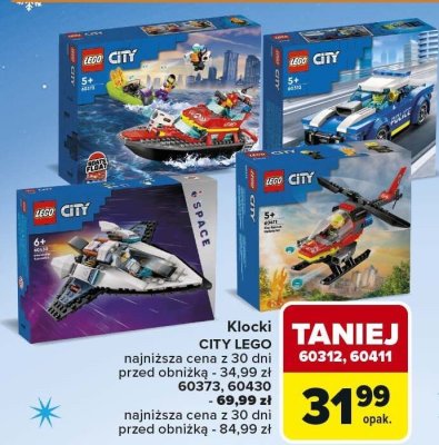Klocki CITY LEGO 60314, 60441, 60373, 60430 promocja w Carrefour Market