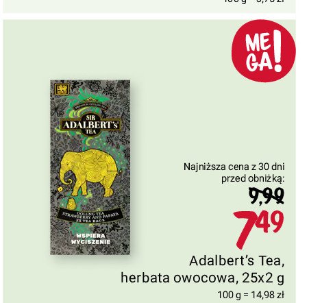 Herbata wspiera wyciszenie Sir adalbert's tea promocja