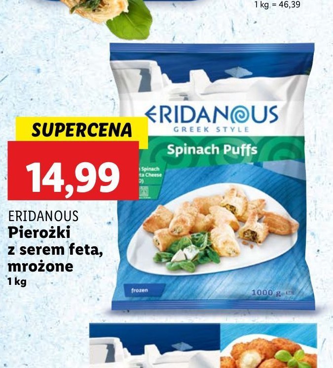 Pierożki z nadzieniem szpinakowym Eridanous promocja w Lidl