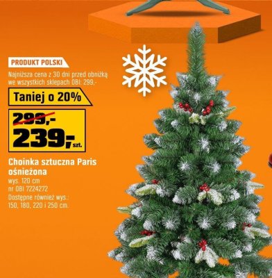 Choinka sztuczna Paris ośnieżona promocja w OBI