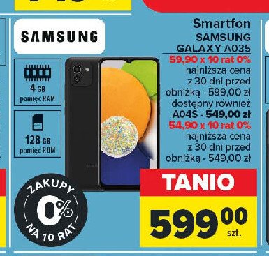 Smartfon a035 Samsung galaxy promocja w Carrefour