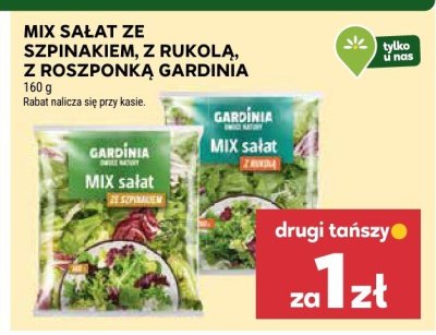 Mix sałat ze szpinakiem, z rukolą, z roszponką Gardinia promocja w Stokrotka