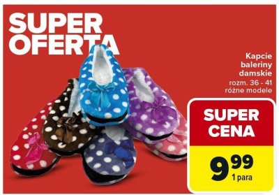 Kapcie baleriny damskie rozm. 36 - 41 różne modele promocja w Carrefour