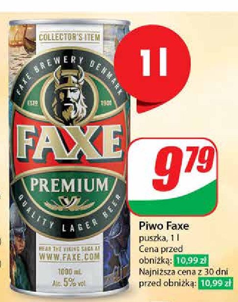 Piwo Faxe Premium promocja w Dino