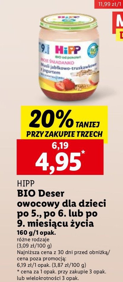 Musli z truskawkami i jogurtem Hipp moje śniadanko promocja