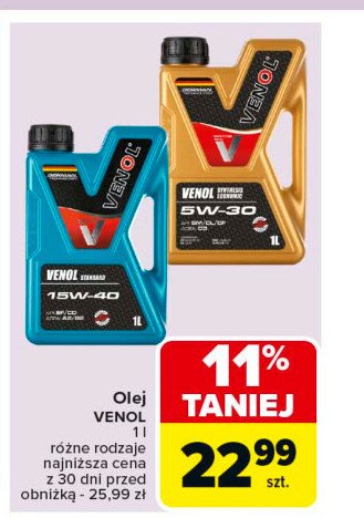 Olej 15w-40 VENOL promocja w Carrefour