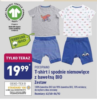 T-shirt chłopięcy bawełny bio i spodnie Pocopiano promocja