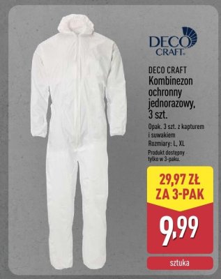 Kombinezon ochronny jednorazowy DECO CRAFT 3 szt. promocja w Aldi