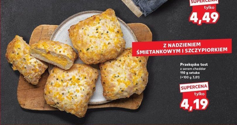 Tost z serem cheddar promocja