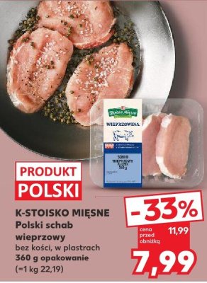 Schab wieprzowy bez kości w plastrach K-STOISKO MIĘSNE Polski promocja w Kaufland