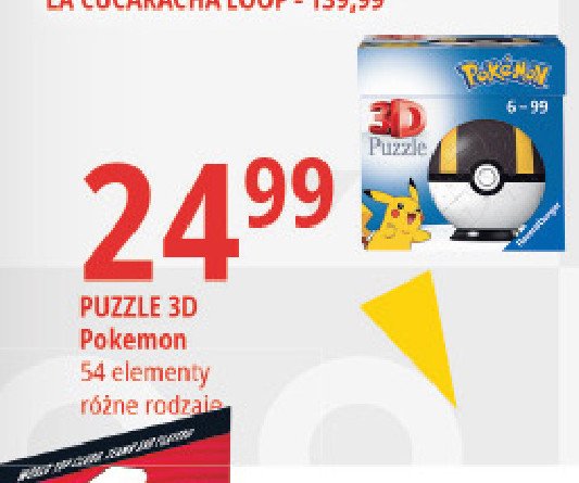 Ravensburger Puzzle 3D 54El. Kula Pokemon Czerwona - Ceny i opinie 