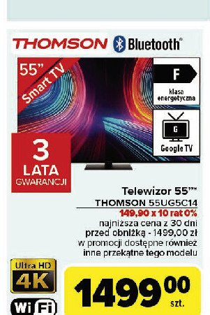 Telewizor 55'' 55ug5c14 Thomson promocja w Carrefour