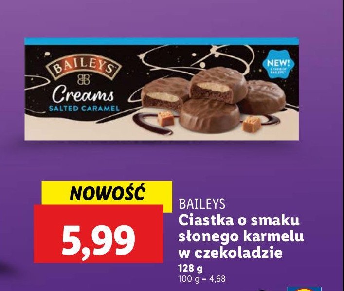 Ciastka z kremem w mlecznej czekoladzie Baileys promocja
