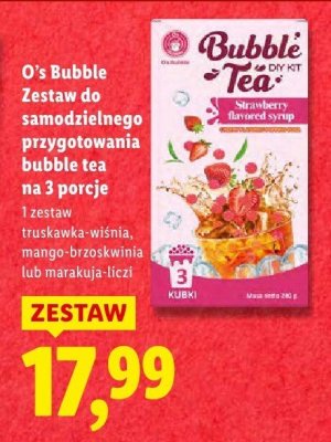 Zestaw do samodzielnego przygotowania bubble tea mango-brzoskwinia promocja w Lidl