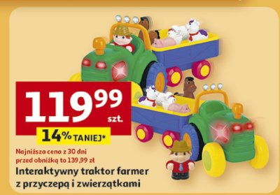 Interaktywny traktor farmer z przyczepą i zwierzątkami promocja w Auchan