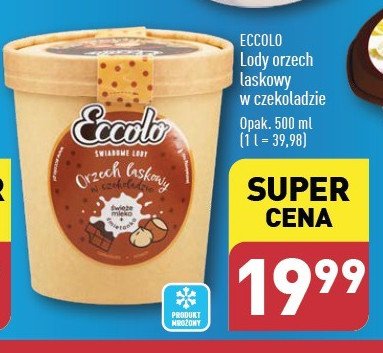 Lody czekoladowy orzech Eccolo promocja w Aldi