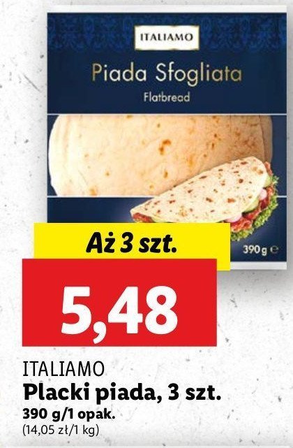 Placki piada sfogliata Italiamo promocja