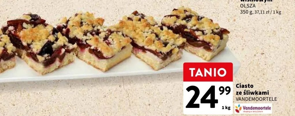 Ciasto ze 艣liwkami Vandemoortele promocja