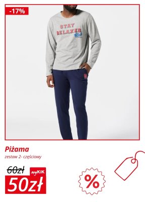 Piżama męska, zestaw 2-częściowy promocja w KiK