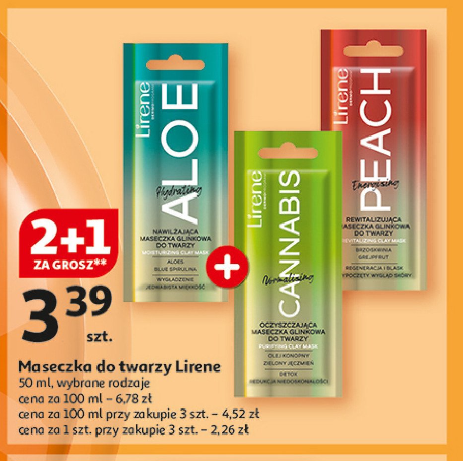 Maseczka do twarzy hydrating aloe LIRENE MASECZKI DO TWARZY promocja