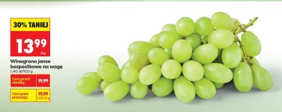 Winogrono jasne bezpestkowe na wagę promocja w Biedronka