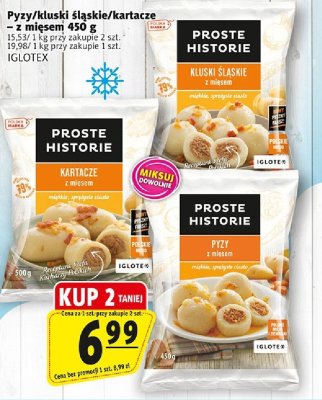 Pyzy/kluski śląskie/kartacze z mięsem 450 g PROSTE HISTORIE IGLOTEX promocja w Prim Market