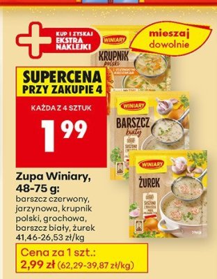 Zupa Winiary żurek promocja w Biedronka