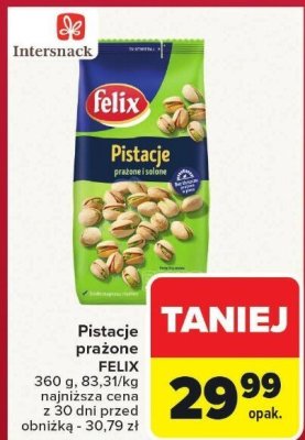 Pistacje prażone Felix promocja w Carrefour