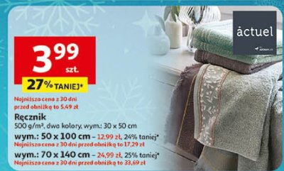 Ręcznik, wym. 50 x 100 cm promocja w Auchan