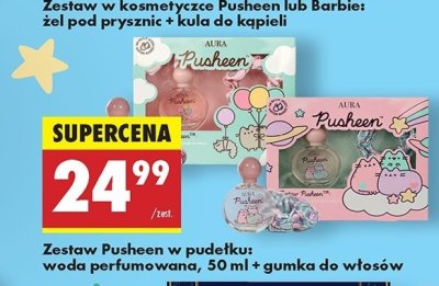 Zestaw w pude艂ku pusheen: woda perfumowana + gumka do w艂os贸w AURA promocja